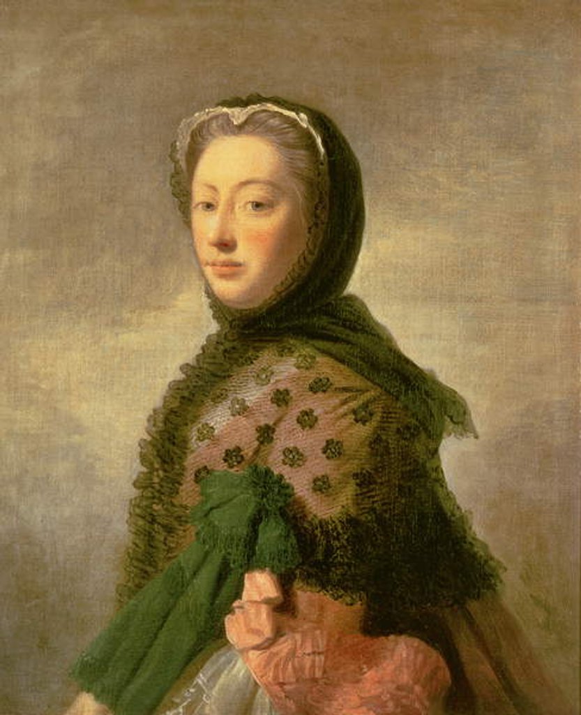 Detail of Portrait of Augusta of Saxe-Gotha, Princess of Wales by Allan Ramsay