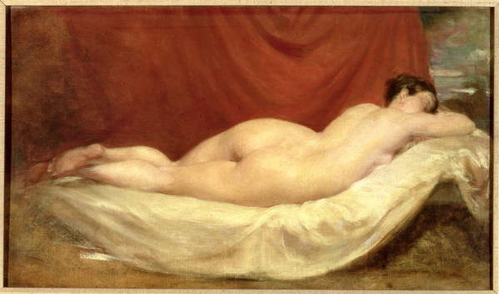 Detail of Nude Lying On A Sofa Against A Red Curtain by William Etty