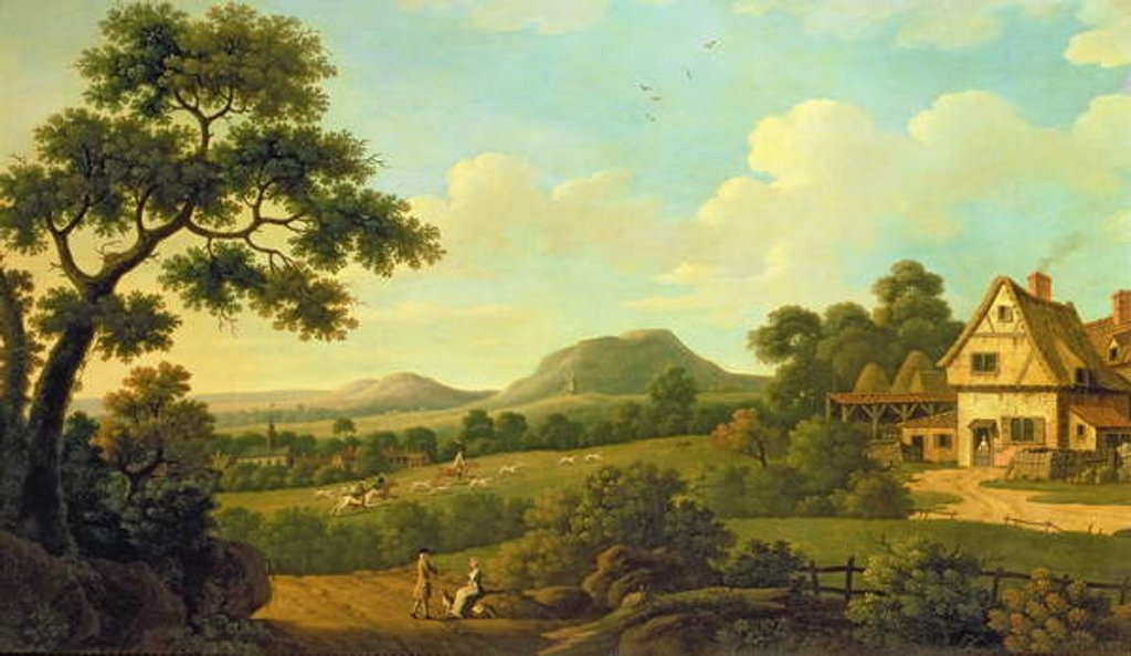 Detail of Wooded Landscape With Figures By a Roadside, c.1770 by English School