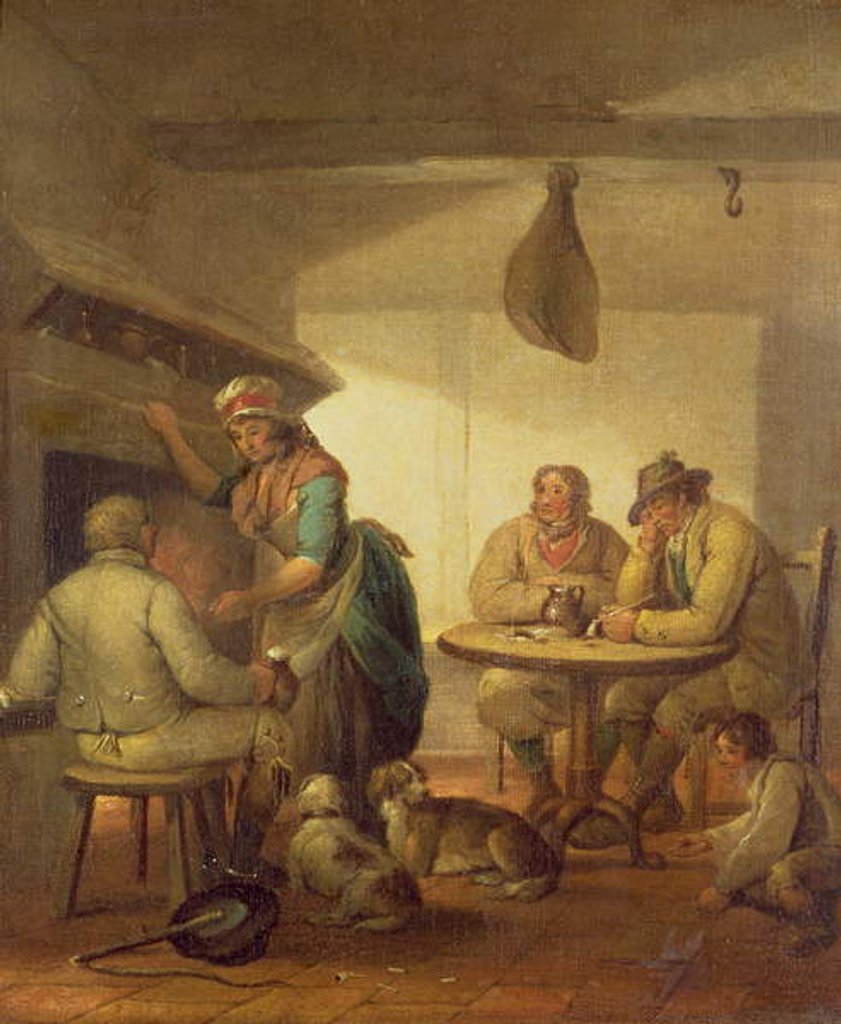 Detail of Country Folk By An Inn Fire, 1796 by George Morland