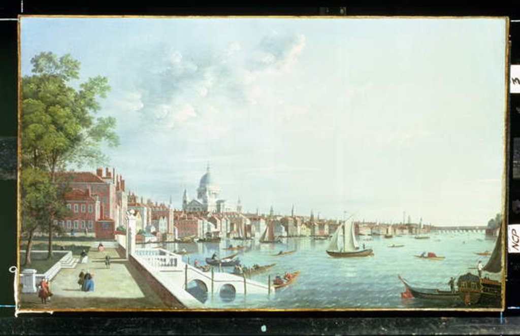 Detail of The Thames From Somerset House, Looking Downstream by William James