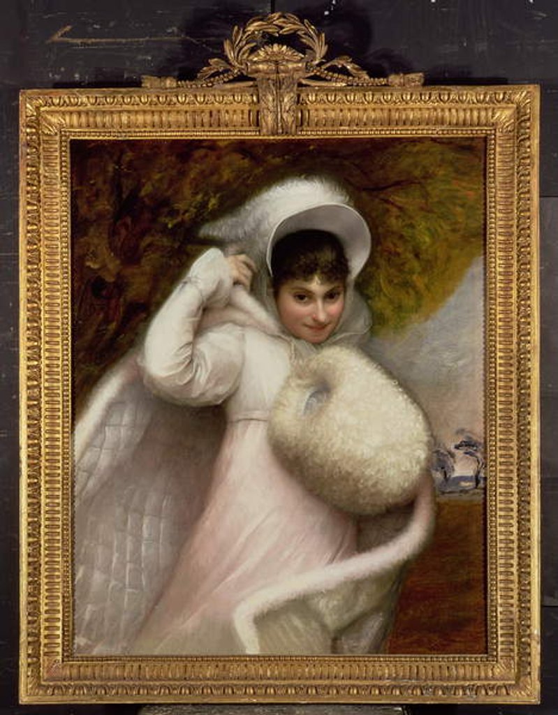 Detail of Portrait of a Lady in a White Dress by Rev. Mathew William Peters