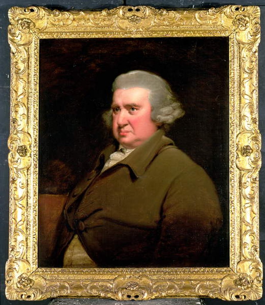 Detail of Portrait of Dr Erasmus Darwin, scientist, inventor and poet, grandfather of Charles Darwin, 1792-93 by Joseph Wright of Derby