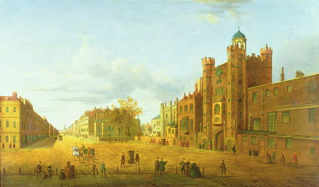 Detail of View of St. James' Palace, Looking Beyond Down Pall Mall, early 19th century by John Dean Paul