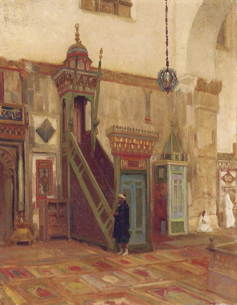Detail of Interior of a Mosque of Mimbar of the Great Mosque at Damascus, 19th century by Frederic Leighton