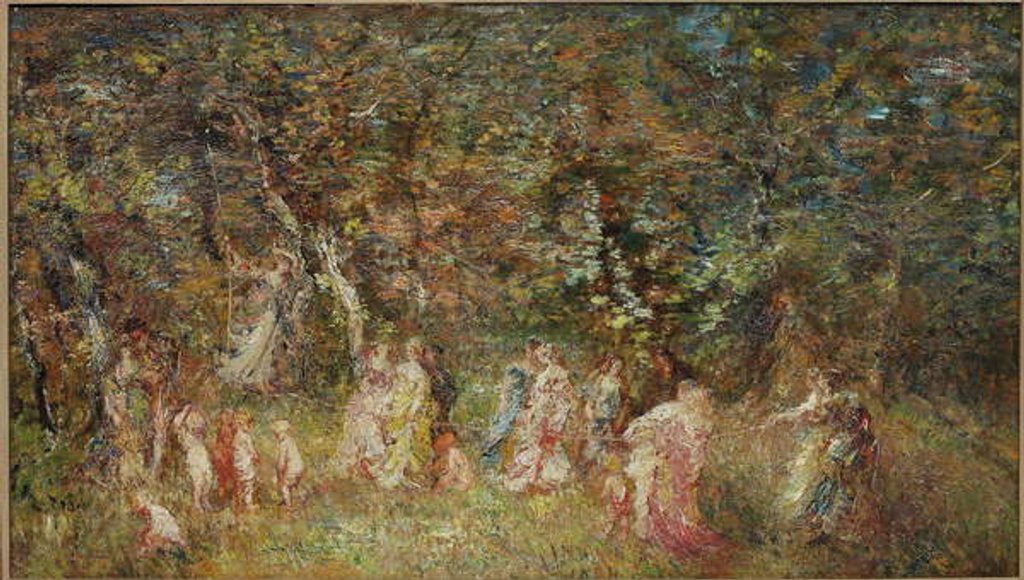 Detail of The Swing by Adolphe Joseph Thomas Monticelli