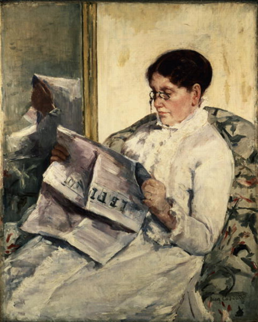 Detail of Reading Le Figaro, 1878 by Mary Stevenson Cassatt