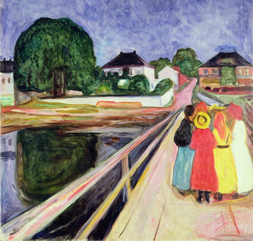 Detail of Girls on a Bridge by Edvard Munch