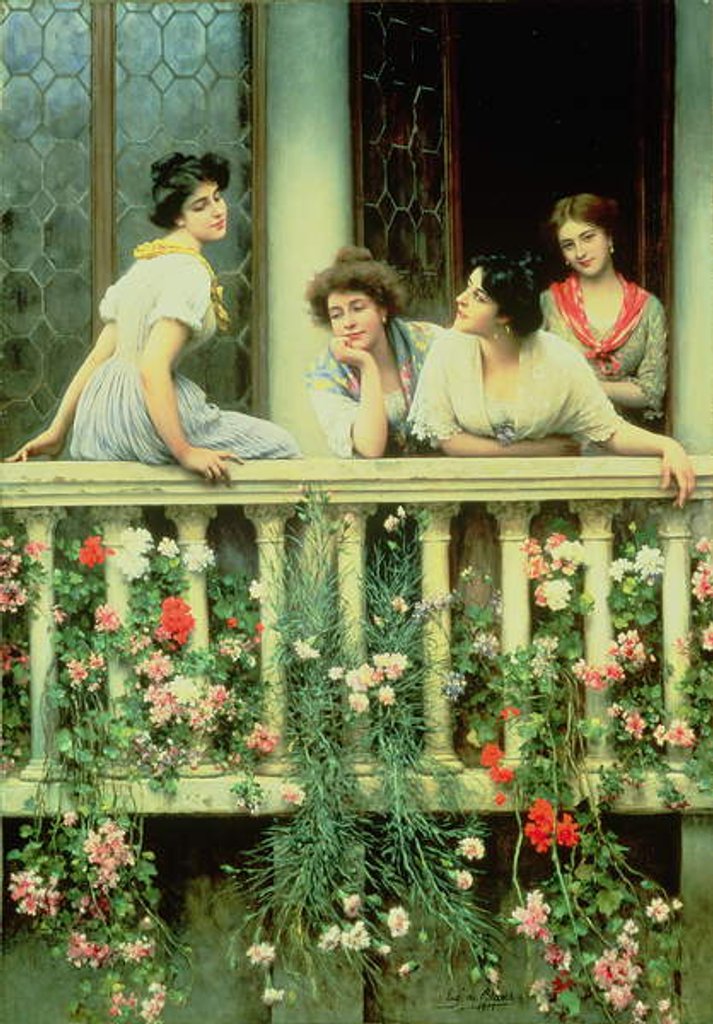 Detail of The Balcony, 1911 by Eugen von Blaas