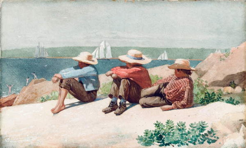 Detail of Watching Ships, Gloucester, 1875 by Winslow Homer