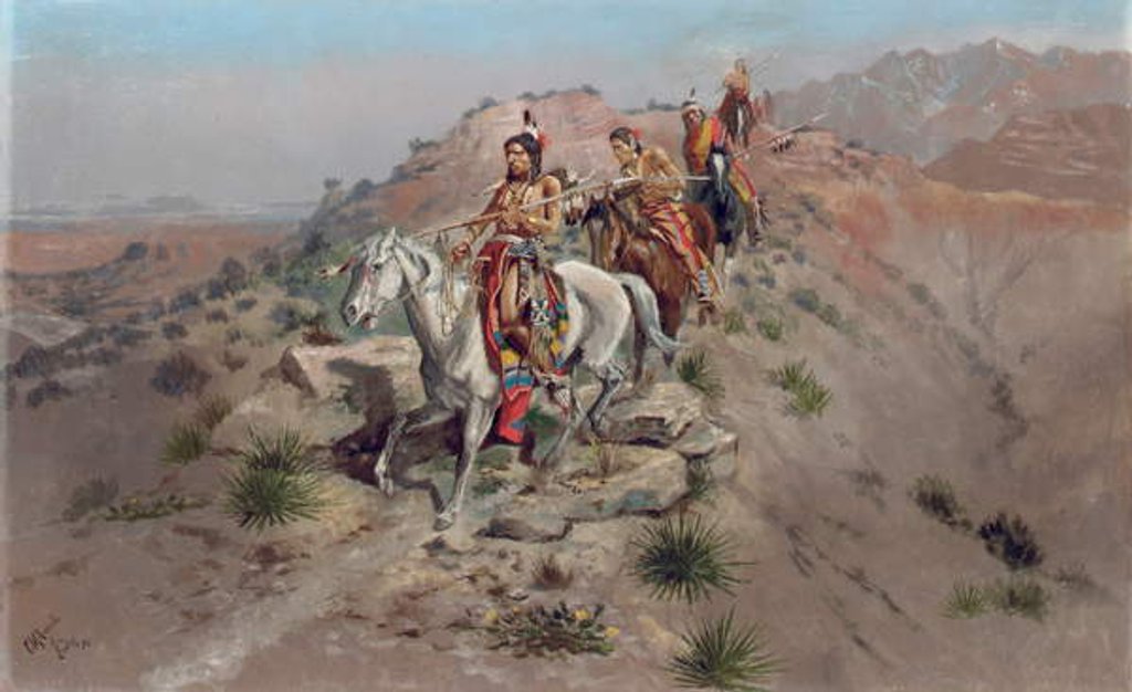 Detail of On the Warpath, 1895 by Charles Marion Russell