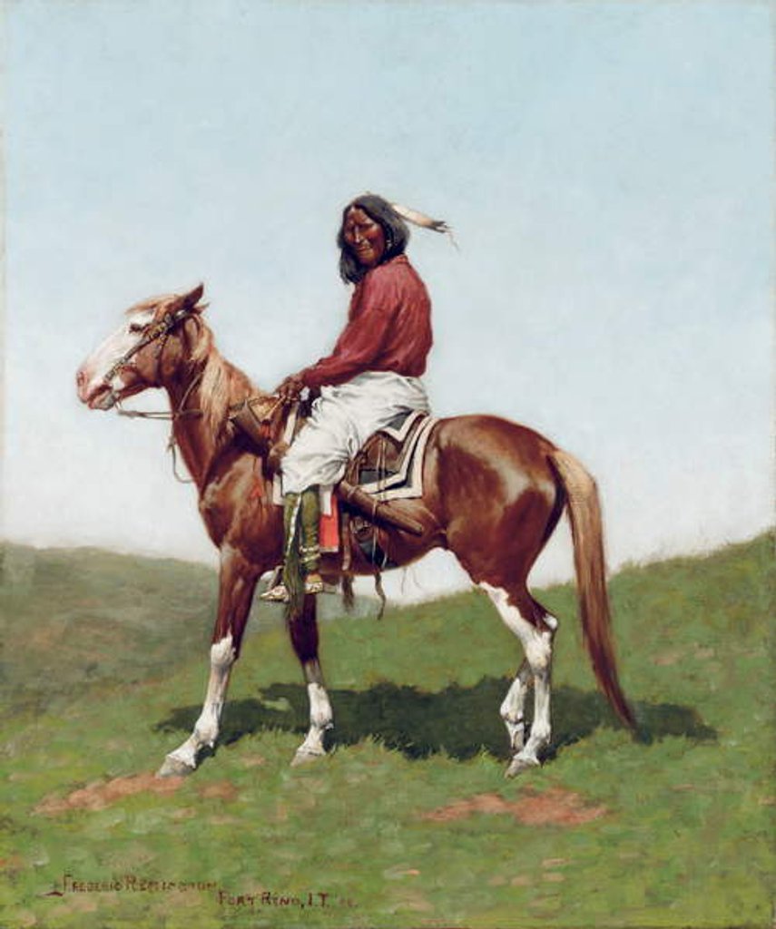 Detail of Comanche Brave, Fort Reno, Indian Territory by Frederic Remington