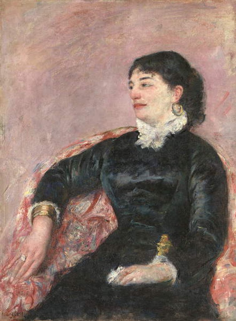 Detail of Portrait of an Italian Lady by Mary Stevenson Cassatt