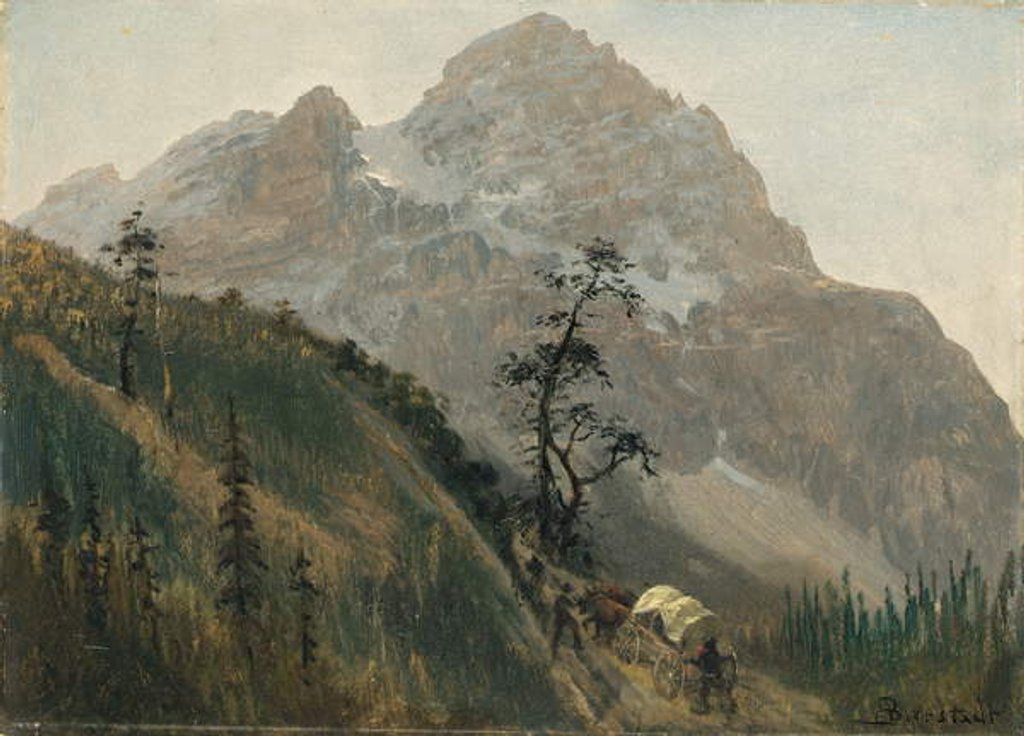 Detail of Western Trail, The Rockies by Albert Bierstadt