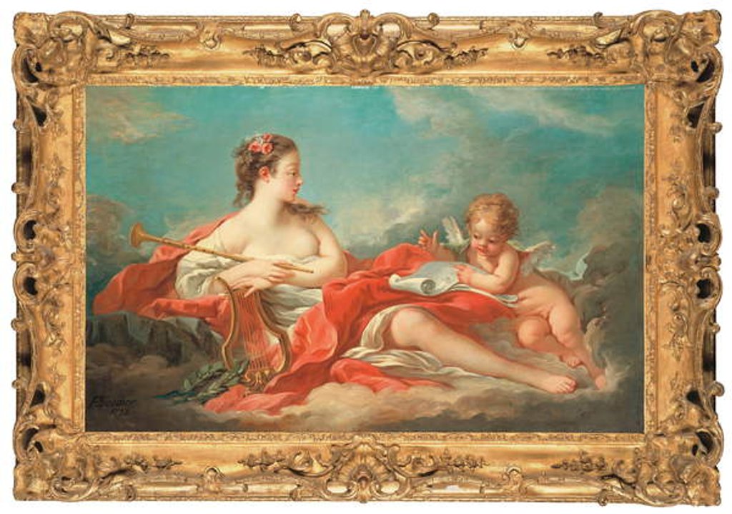 Detail of Erato, the Muse of Love Poetry by Francois Boucher