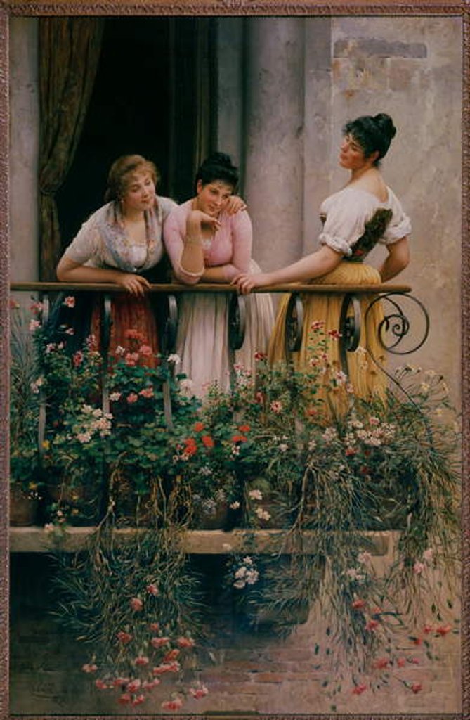 Detail of The Balcony by Eugen von Blaas