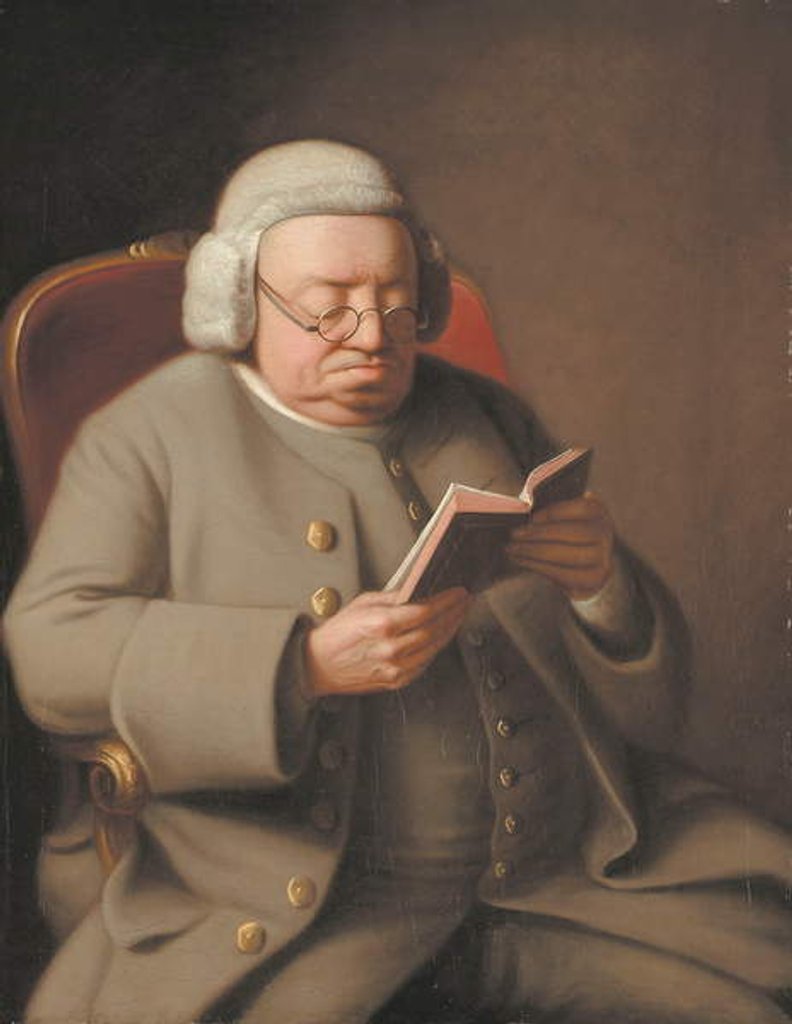 Detail of Portrait of Isaac Brodeau Reading a Book, 18th century by George Roth