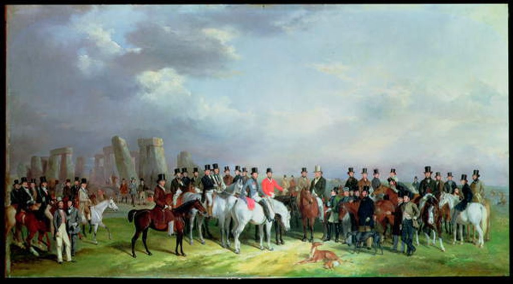 Detail of The Wiltshire Great Coursing Meeting Held at Amesbury, March 16, 17, 18, 19 And 20, 1847, With Stonehenge Beyond, 1847 by W. and Barraud H. Barraud