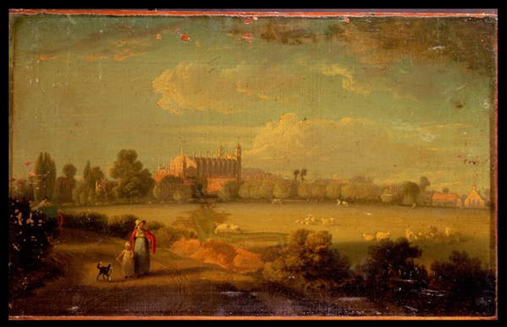 Detail of A View of Eton from the Playing Fields, 1822 by Edmund Bristow
