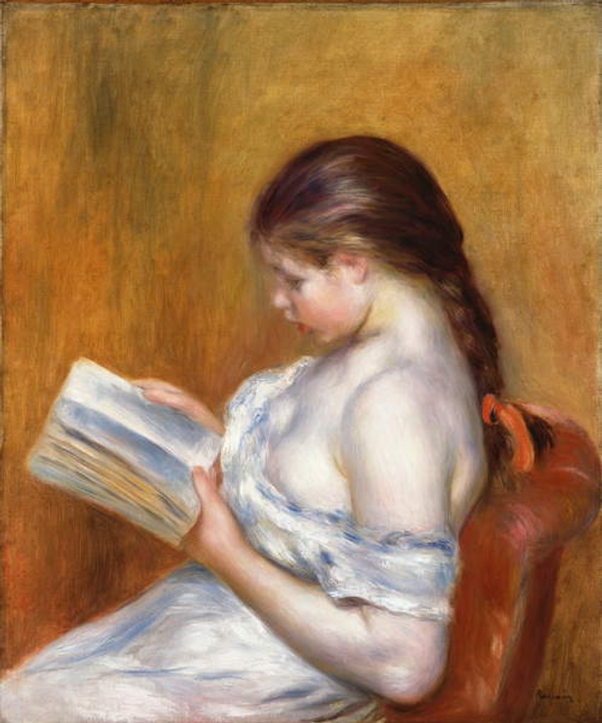 Detail of Reading; La Lecture, 1888 by Pierre Auguste Renoir