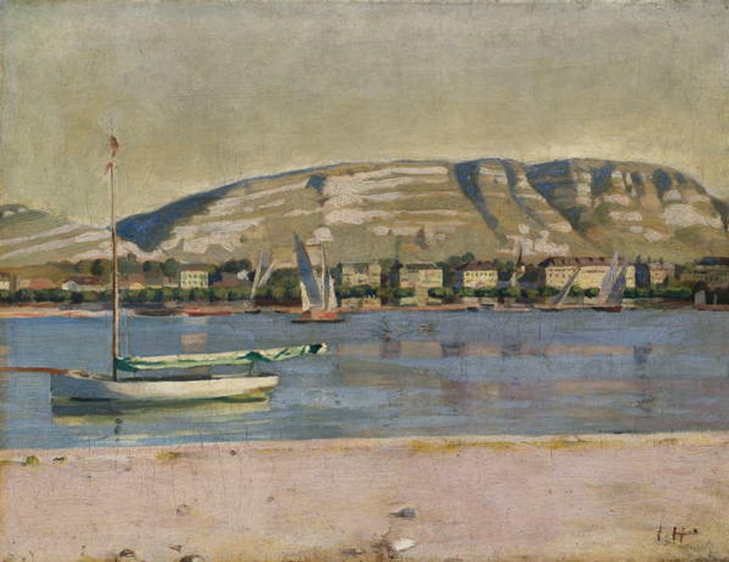 Detail of Geneva Harbour and the Saleve, 1878 by Ferdinand Hodler