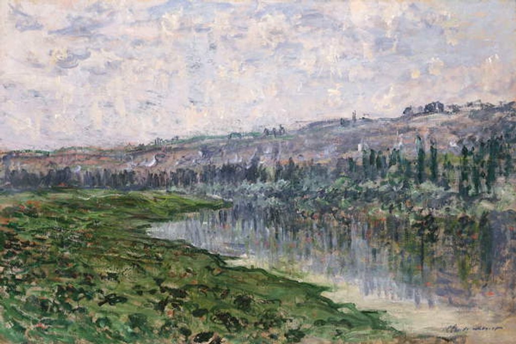 Detail of The Seine and the Hills of Chantemsle; La Seine et les Coteaux de Chantemsle, 1880 by Claude Monet