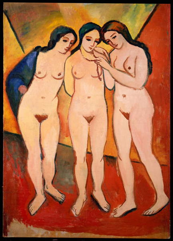 Detail of Three Nude Women, 1912 by August Macke