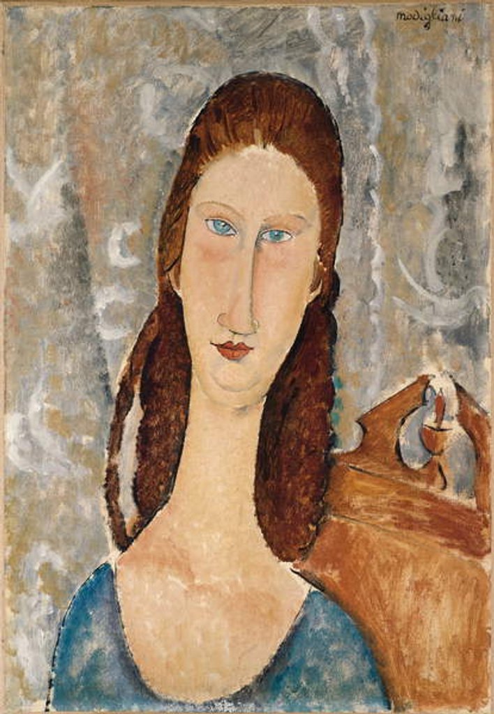 Detail of Portrait de Jeanne Hebuterne by Amedeo Modigliani