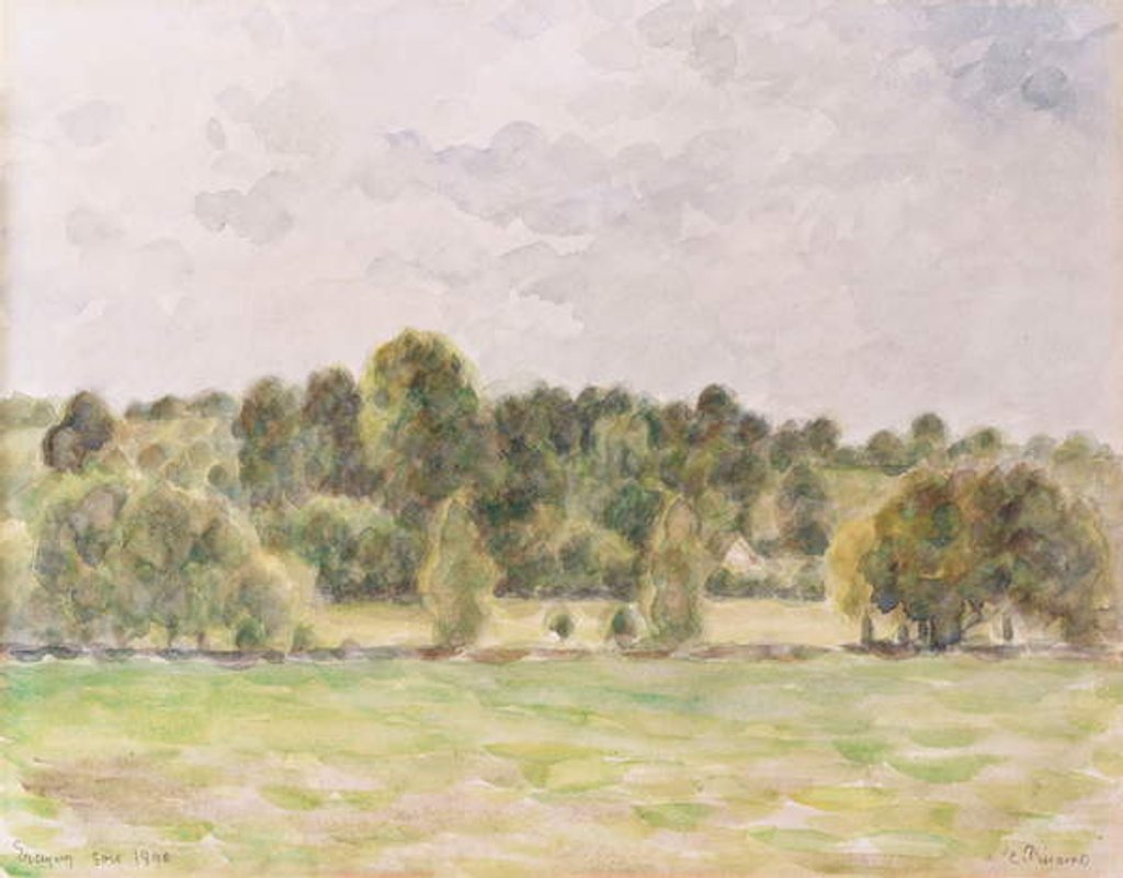 Detail of Eragny Evening, 1890 by Camille Pissarro