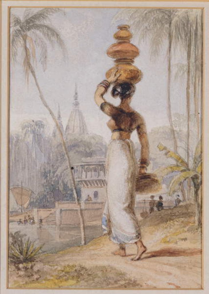 Detail of A Hindu Woman carrying a Waterpot by William Daniell
