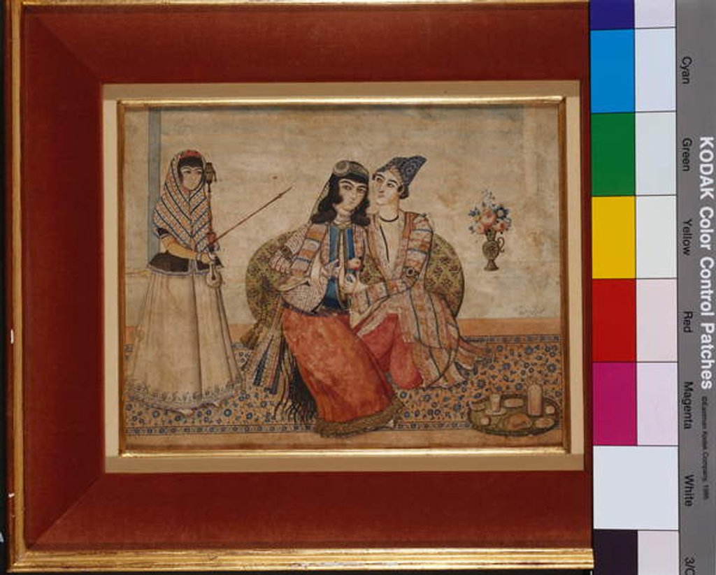 Detail of Two Lovers, 1838 by Persian School