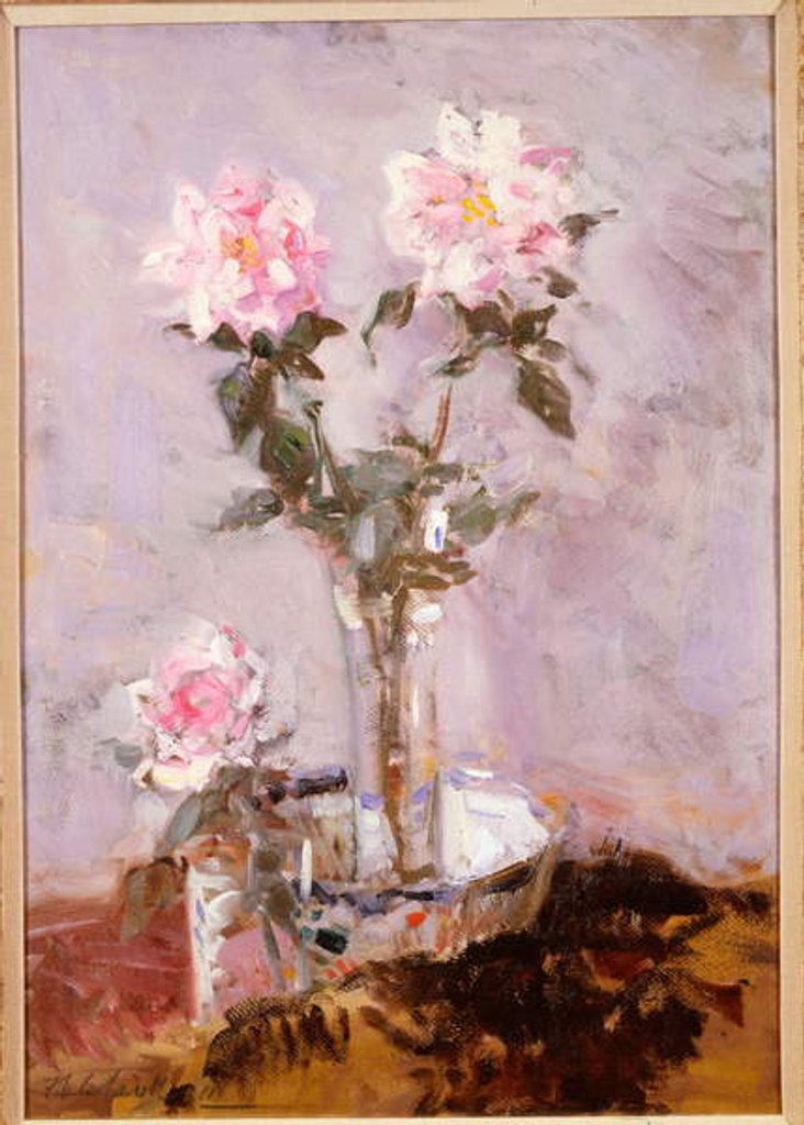 Detail of Pink Roses in a Glass Vase, 1911 by Francis Campbell Boileau Cadell