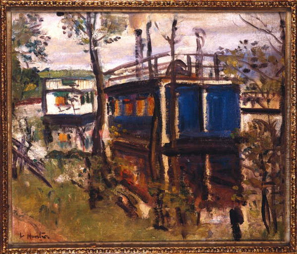 Detail of House Boats, Loch Lomond by George Leslie Hunter