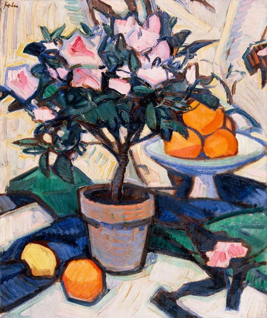 Detail of Pink Azalea and Oranges, c.1913 by Samuel John Peploe