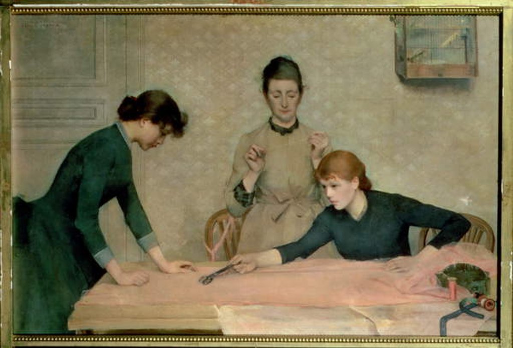 Detail of The Sewing Class by Alix d' Anethan