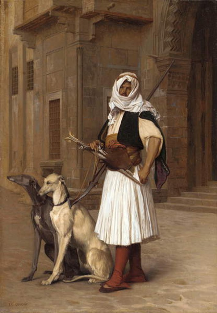 Detail of Anaute Avec Deux Chiens Whippets, 1867 by Jean Leon Gerome