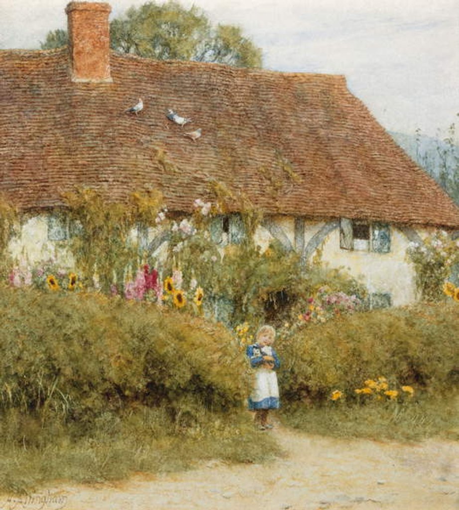 Detail of Cottage at West Horsley, Surrey by Helen Allingham