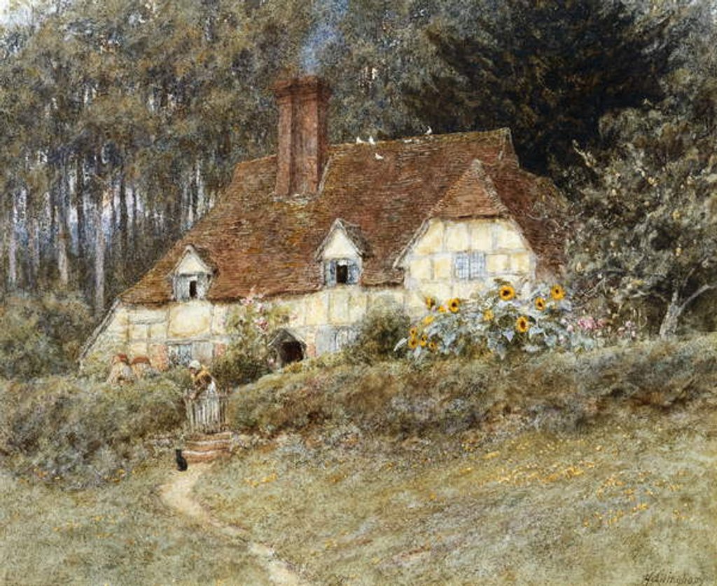 Detail of Old Surrey Cottage by Helen Allingham