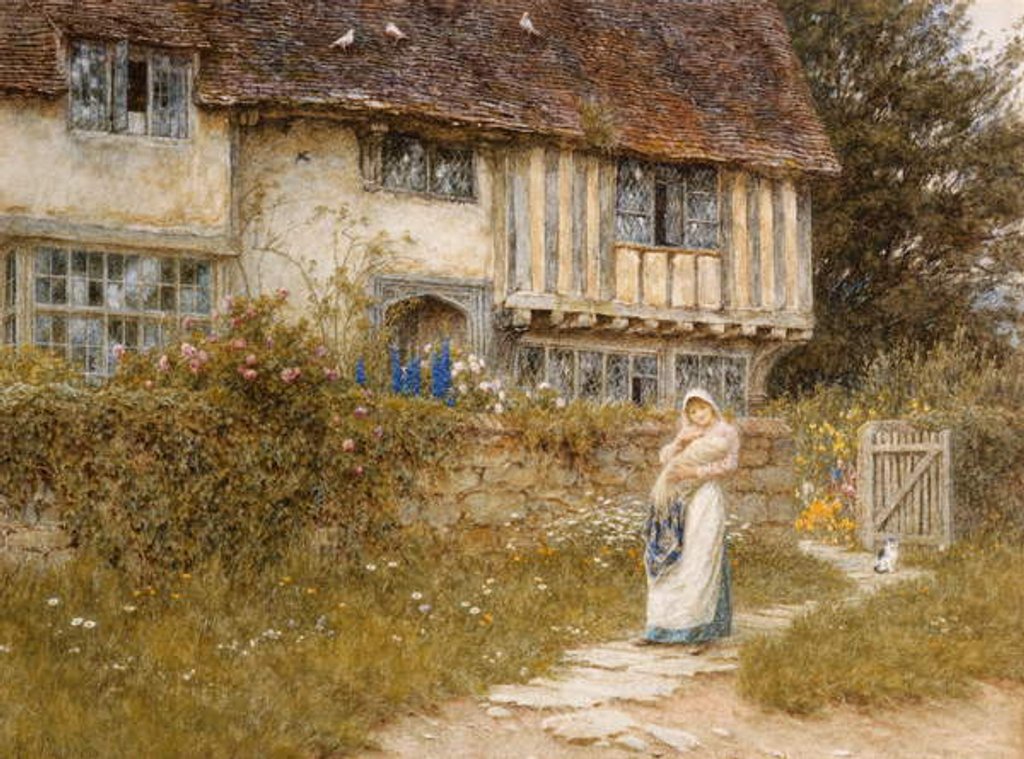 Detail of Beside the Old Church Gate Farm, Smarden, Kent by Helen Allingham