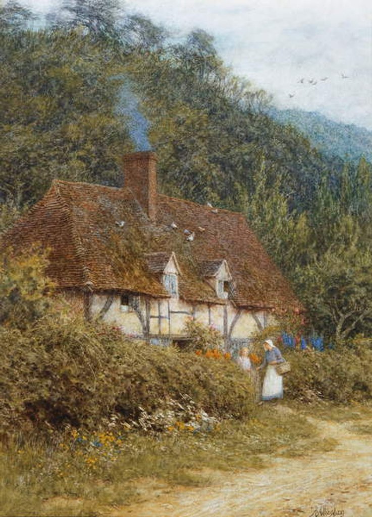 Detail of A Cottage near Witley, Surrey by Helen Allingham