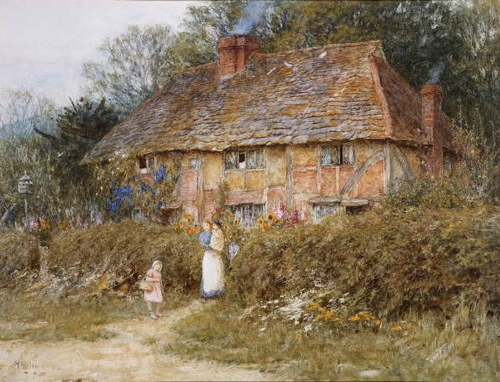 Detail of Old Surrey Cottage by Helen Allingham