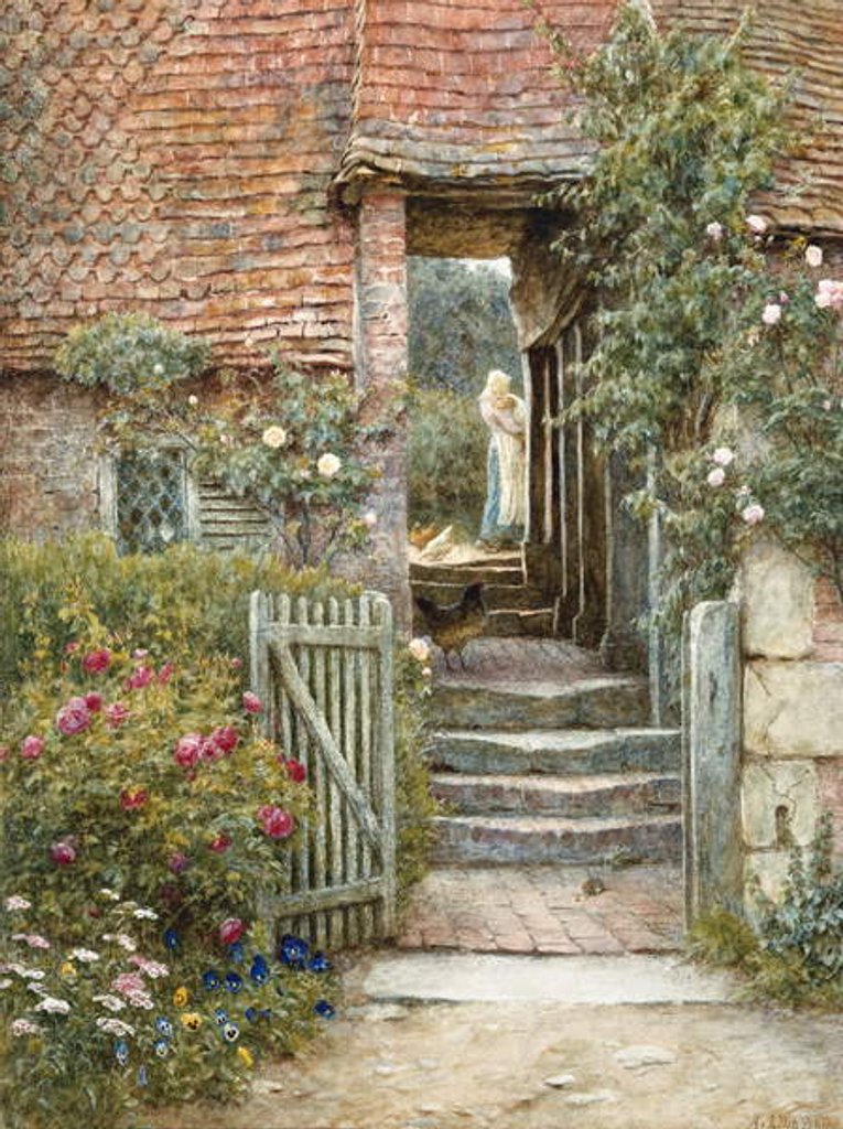 Detail of Under the Old Malthouse, Hambledon, Surrey by Helen Allingham