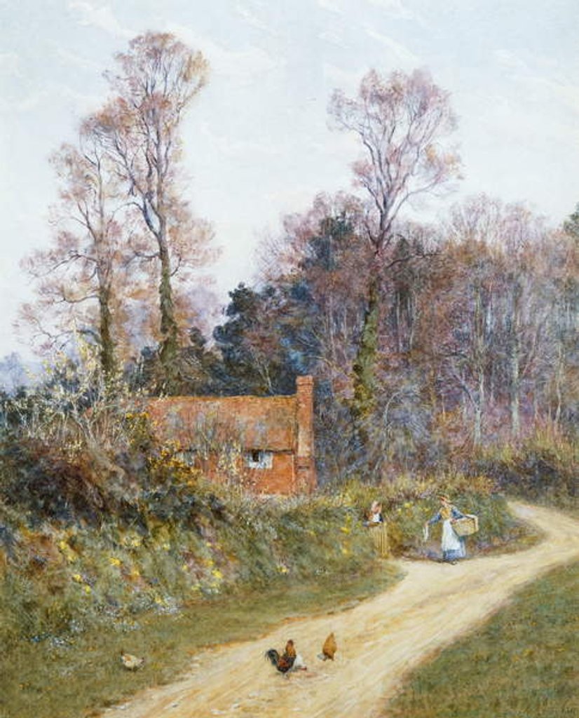 Detail of In a Witley Lane by Helen Allingham