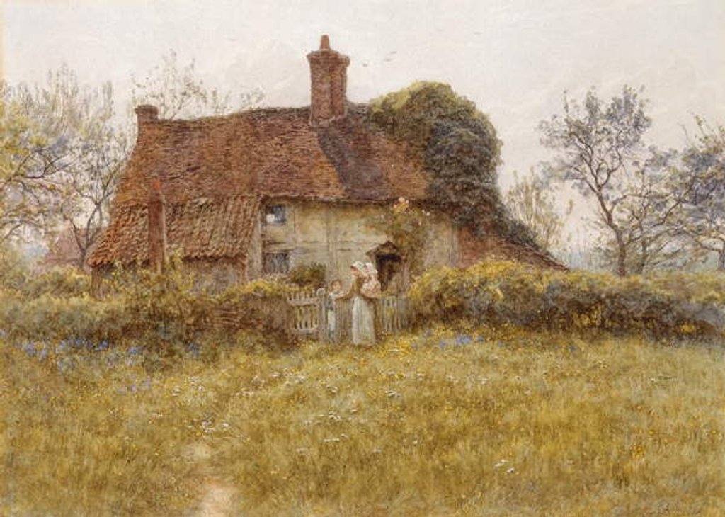 Detail of A Cottage at Pinner, Middlesex by Helen Allingham