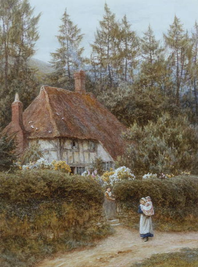 Detail of A Cottage near Haslemere by Helen Allingham