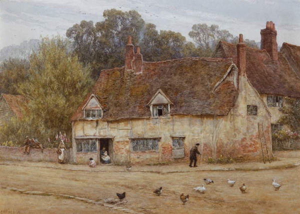 Detail of By the Old Cottage by Helen Allingham