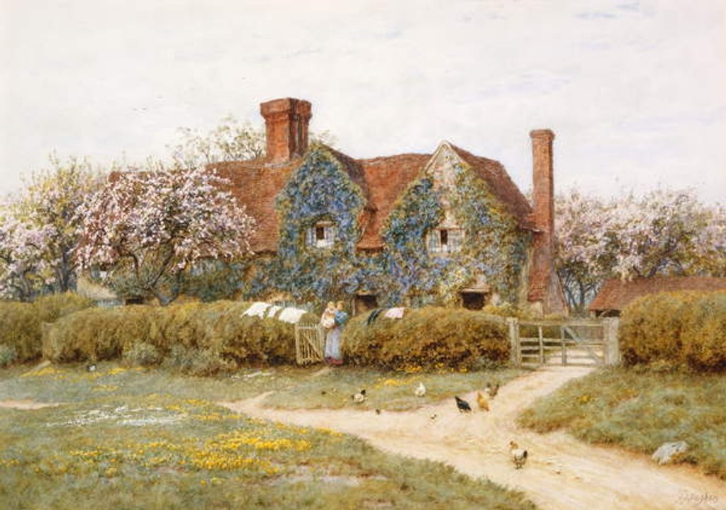 Detail of A Buckinghamshire House at Penstreet by Helen Allingham
