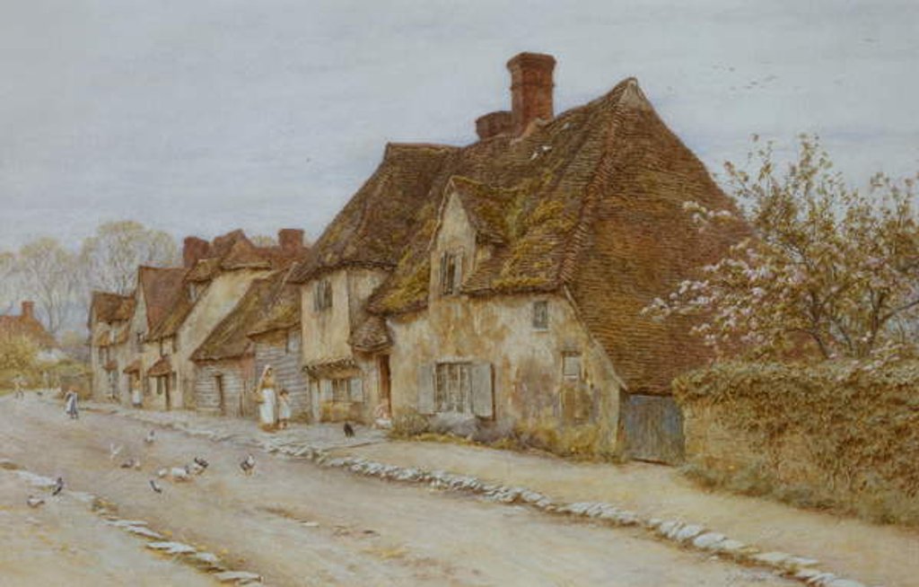Detail of A Village Street, Kent by Helen Allingham