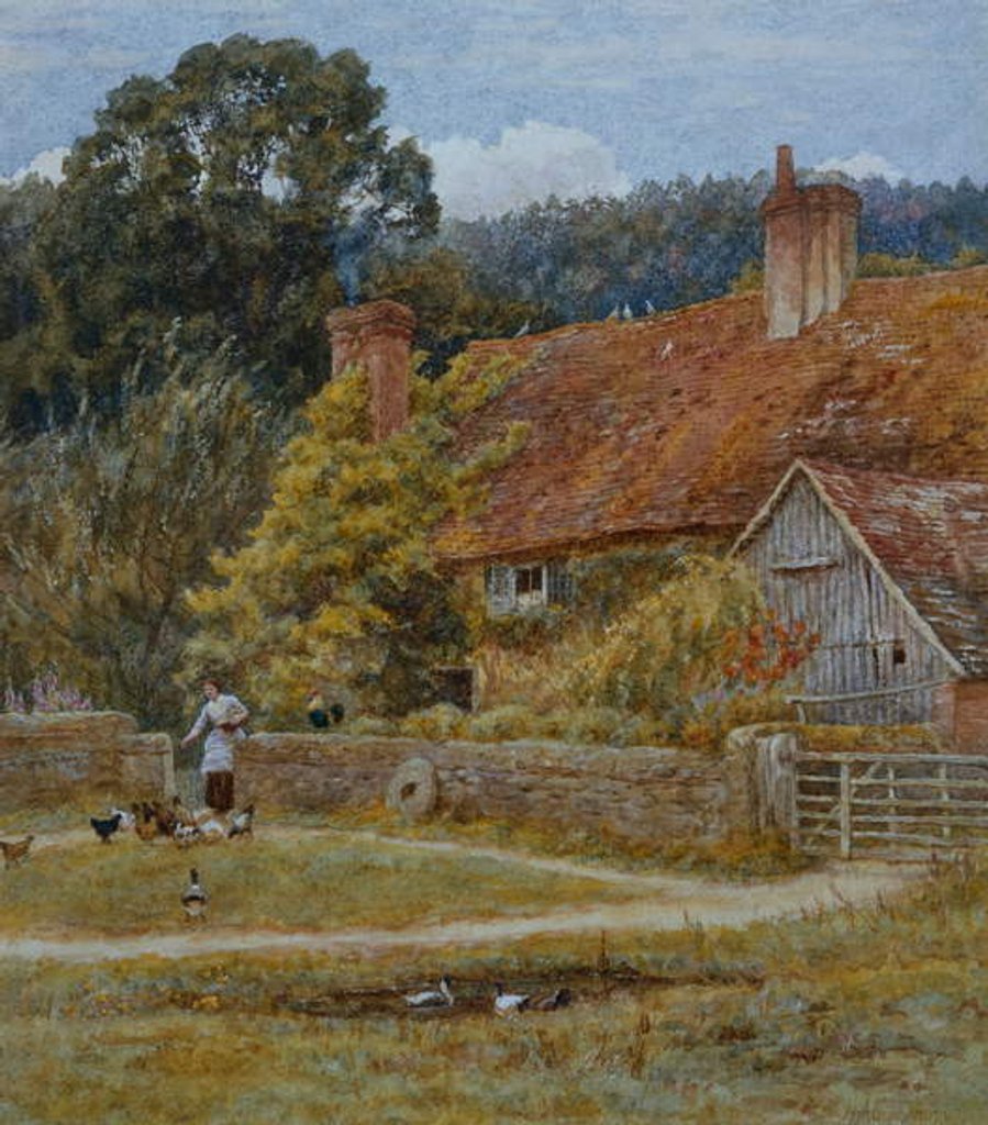 Detail of Netley Farm, Shere, Surrey by Helen Allingham