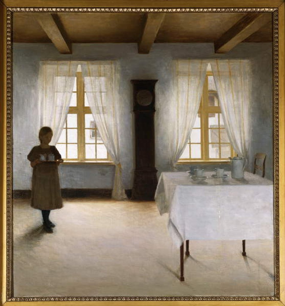 Detail of An Interior with a Young Girl Serving Tea, 1901 by Peter Vilhelm Ilsted